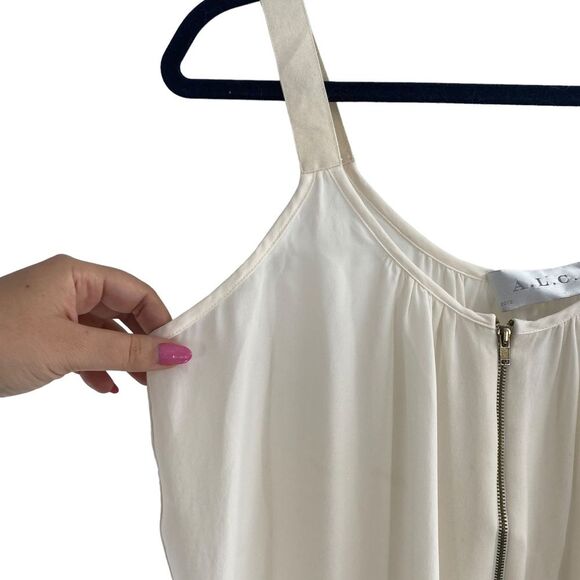 A.L.C Size XS 100% Silk Camisole Tank Off White Relaxed Fit Coastal Minimalist - Picture 7 of 8